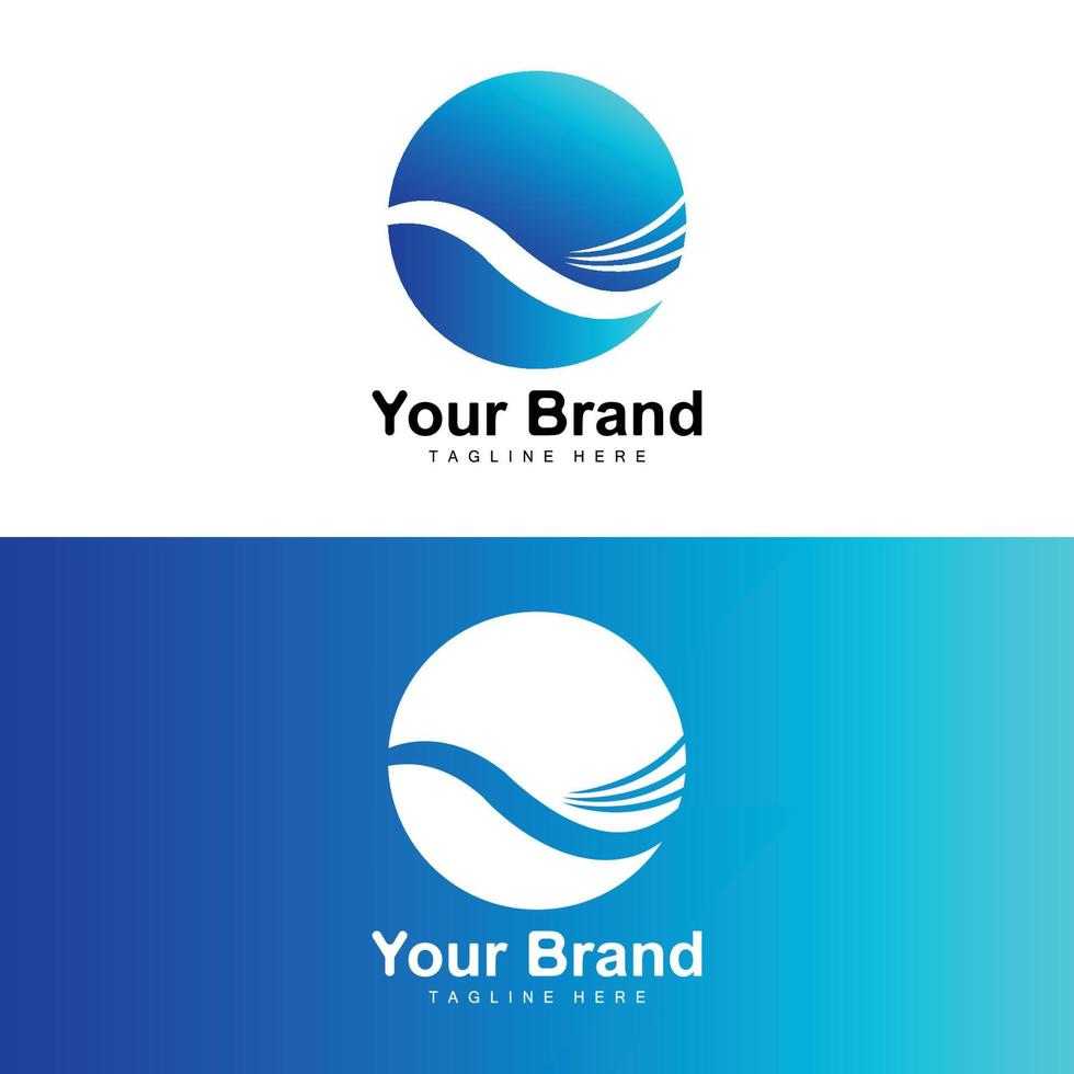 logotipo da onda do mar, design de onda de água, vetor de design de marca