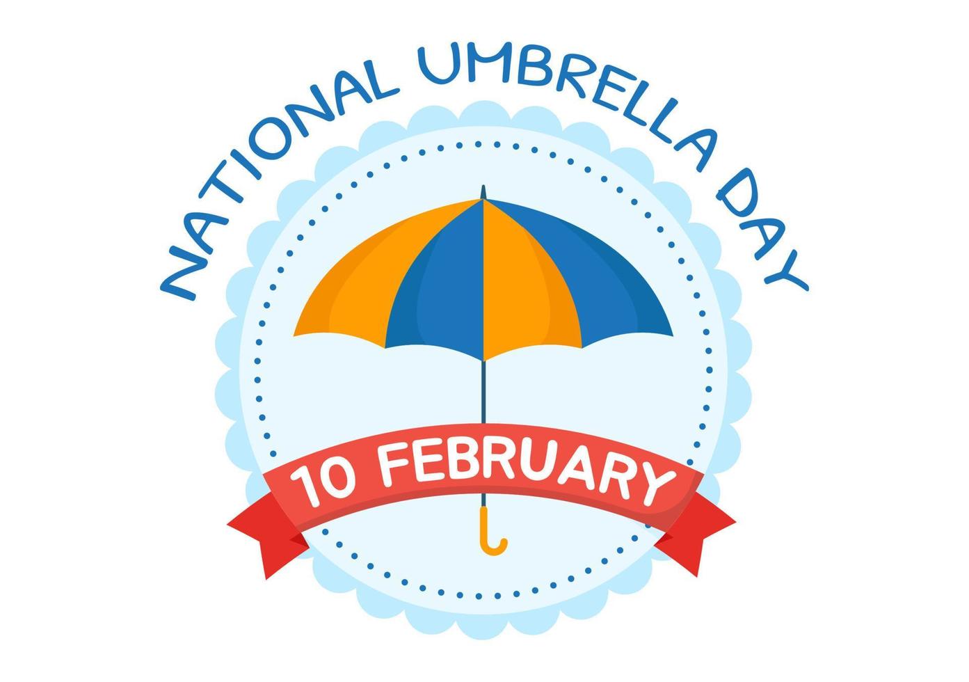 celebração do dia nacional do guarda-chuva em 10 de fevereiro para nos proteger da chuva e do sol na ilustração plana do modelo desenhado à mão dos desenhos animados vetor