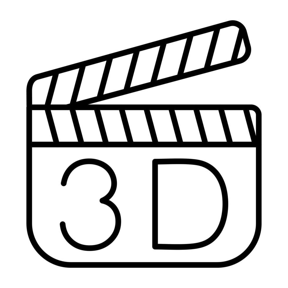 ícone de linha de filme 3d vetor