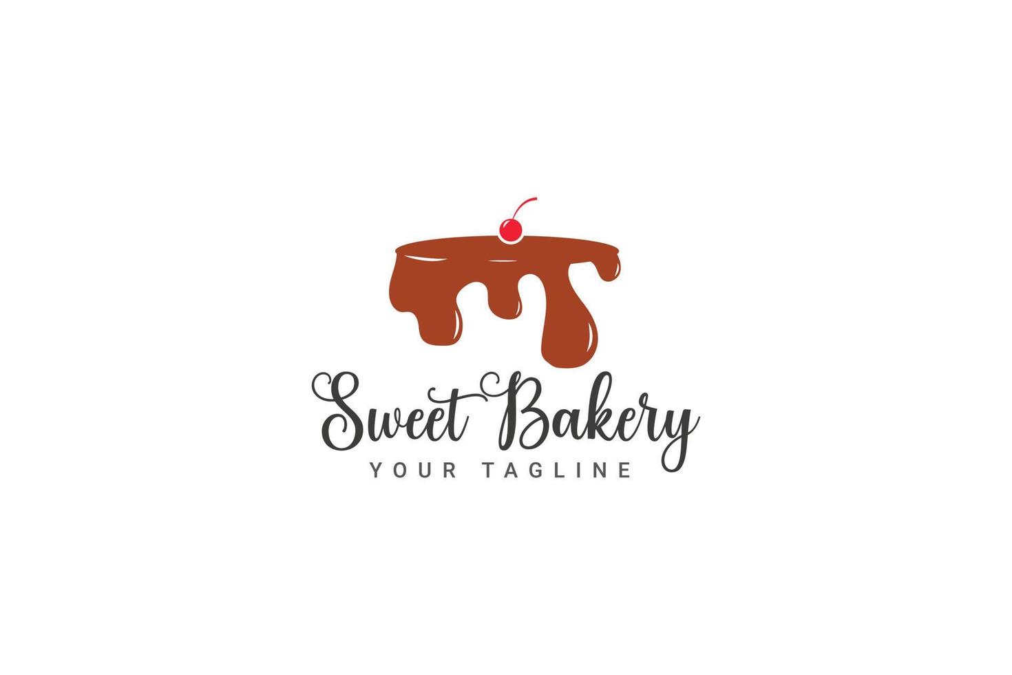 ilustração de ícone vetorial de logotipo de loja de padaria de bolo doce vetor