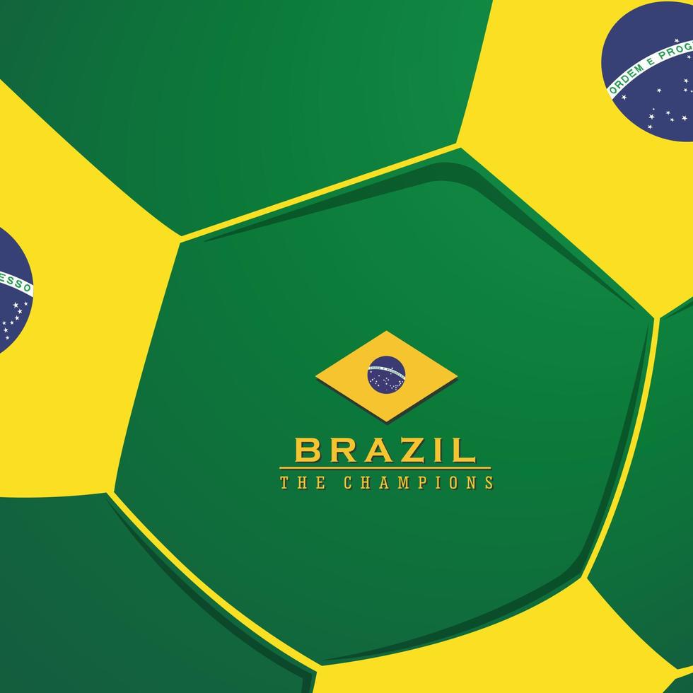 bandeira do brasil de fundo abstrato, copa do mundo qatar 2022, ilustração vetorial e texto, combinação de cores perfeita. vetor