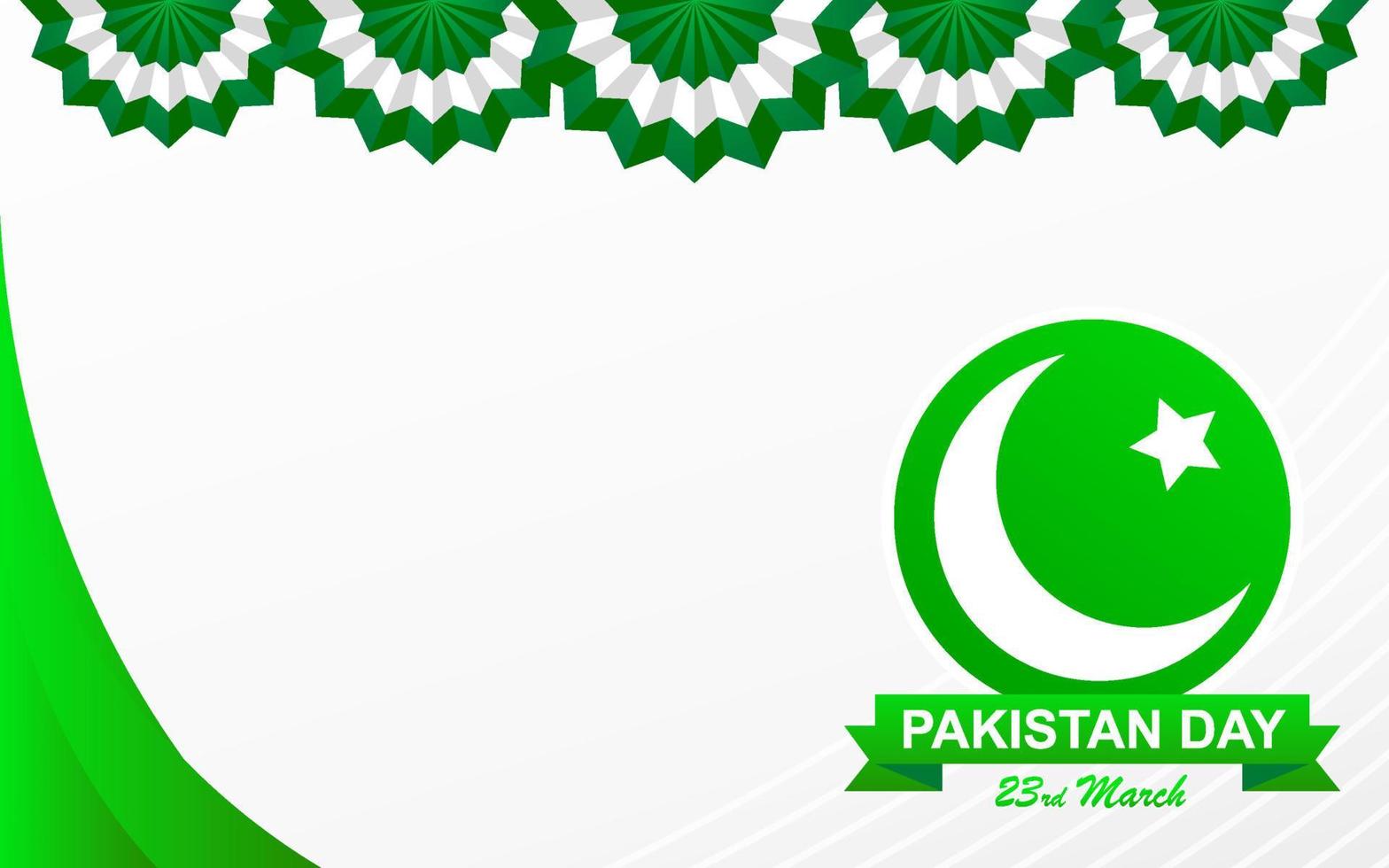 Paquistão, dia 23 de março, post de mídia social com espaço de cópia, modelo de espaço de texto, ilustração vetorial, design de plano de fundo, cartaz de banner da web vetor