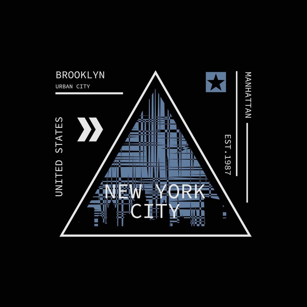 tipografia de ilustração de nova york brooklyn. perfeito para design de camiseta vetor