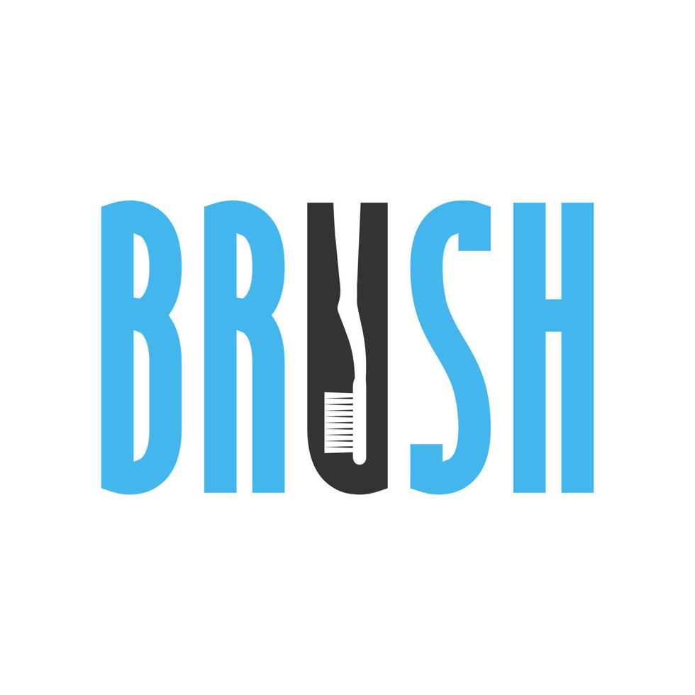 escova de dentes letras tipografia design de logotipo ilustração vetorial vetor