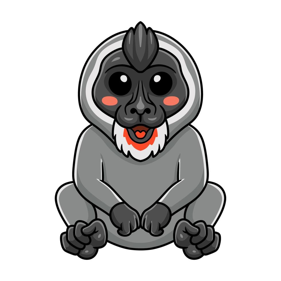 desenho de macaco driil bonitinho sentado vetor