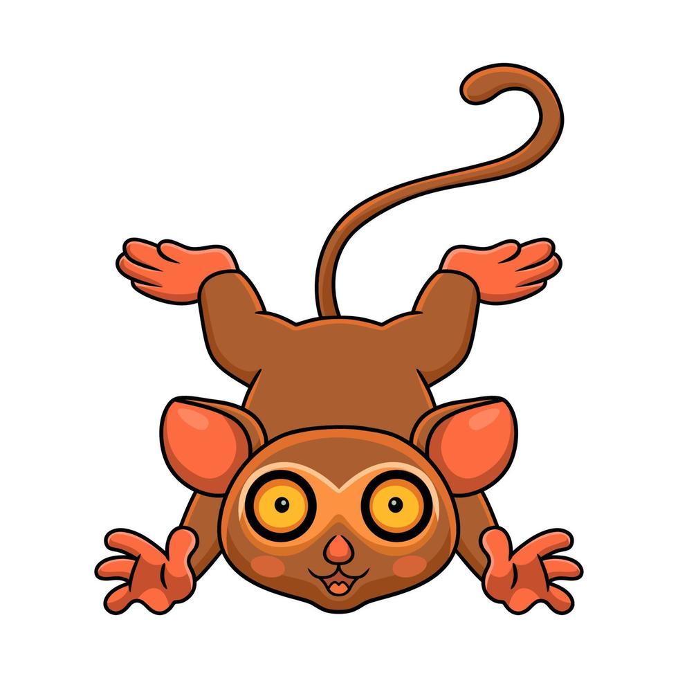 lindo desenho animado tarsier posando vetor