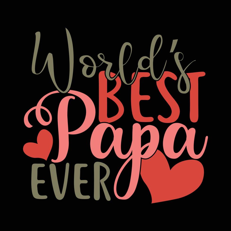 o estilo de caligrafia do melhor papai do mundo inspira design retrô silhueta colorida camiseta vetor