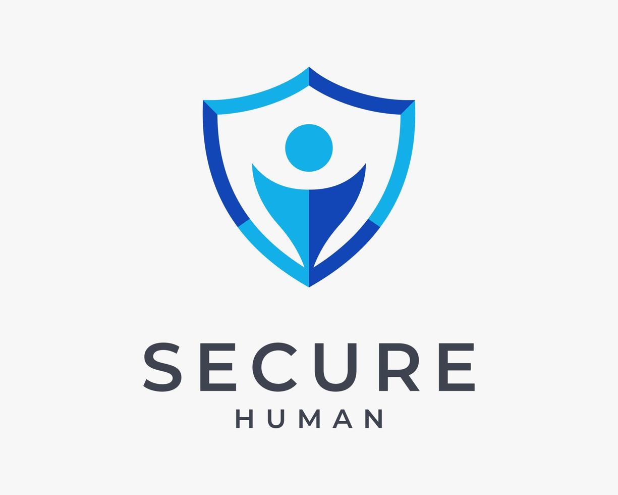 proteção de pessoas seguras privacidade humana perfil de segurança da pessoa segurança design de logotipo de vetor seguro