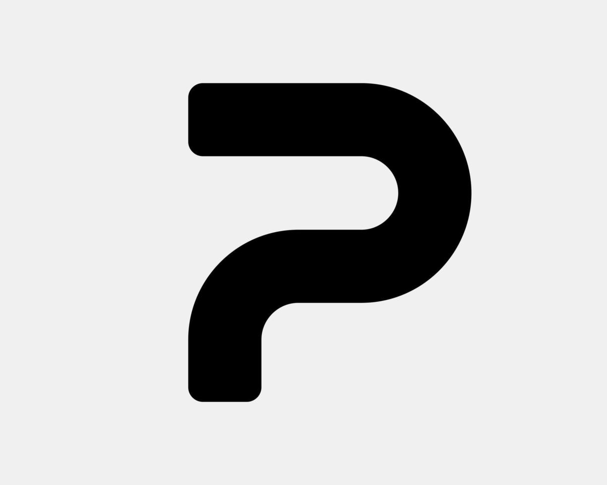 letra p monograma isolado simples mínimo minimalista minimalismo moderno marca de linha design de logotipo vetorial vetor