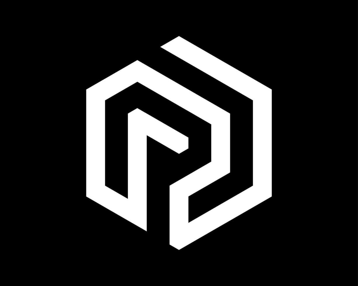 linha de forma geométrica abstrata hexágono moderno simples ícone mínimo design de logotipo de vetor