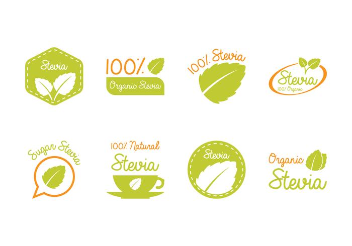 Etiqueta e logotipo da Stevia vetor