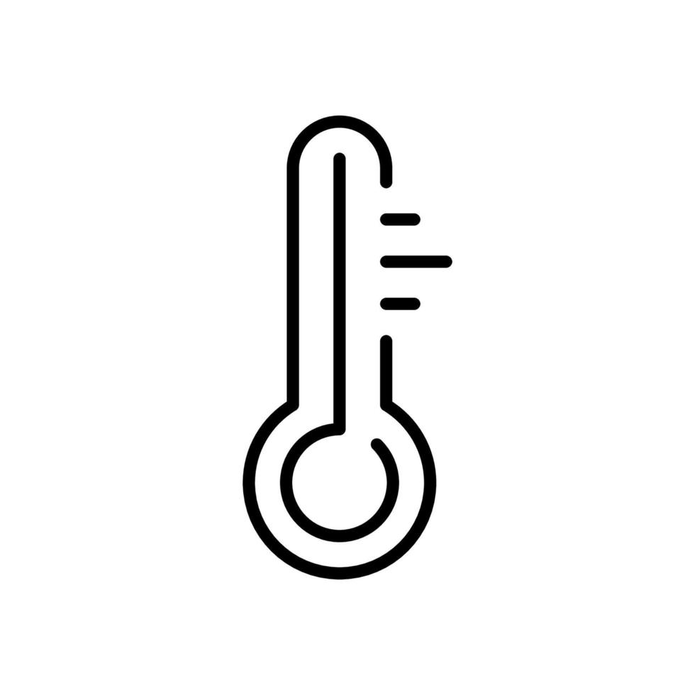 ícone da linha de ferramenta de medicina termômetro. instrumento de medição de temperatura em celsius ou fahrenheit pictograma. ícone de grau de controle frio, quente, quente e congelado. curso editável. ilustração vetorial isolada. vetor