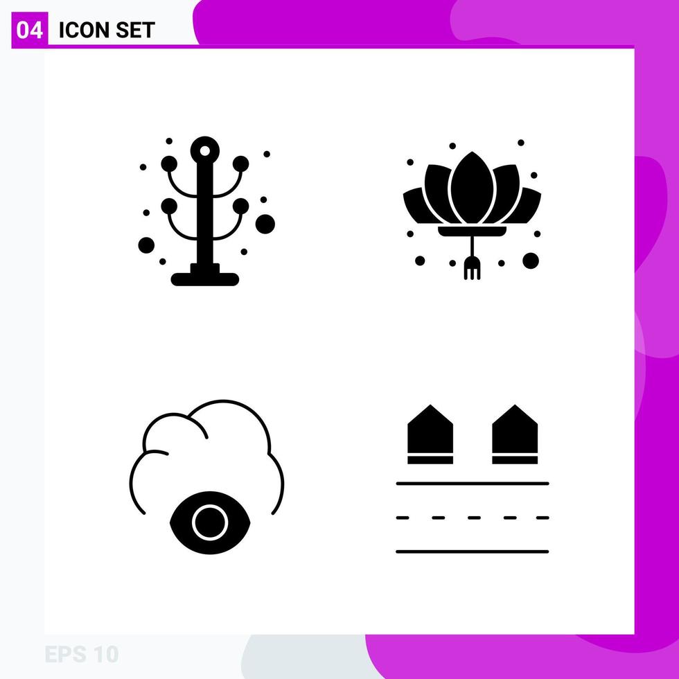 pacote de conjunto de ícones sólidos com 4 ícones de glifos isolados em fundo branco para impressão na web e dispositivos móveis vetor