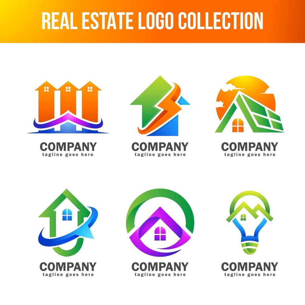 coleção de modelo de logotipo imobiliário vetor