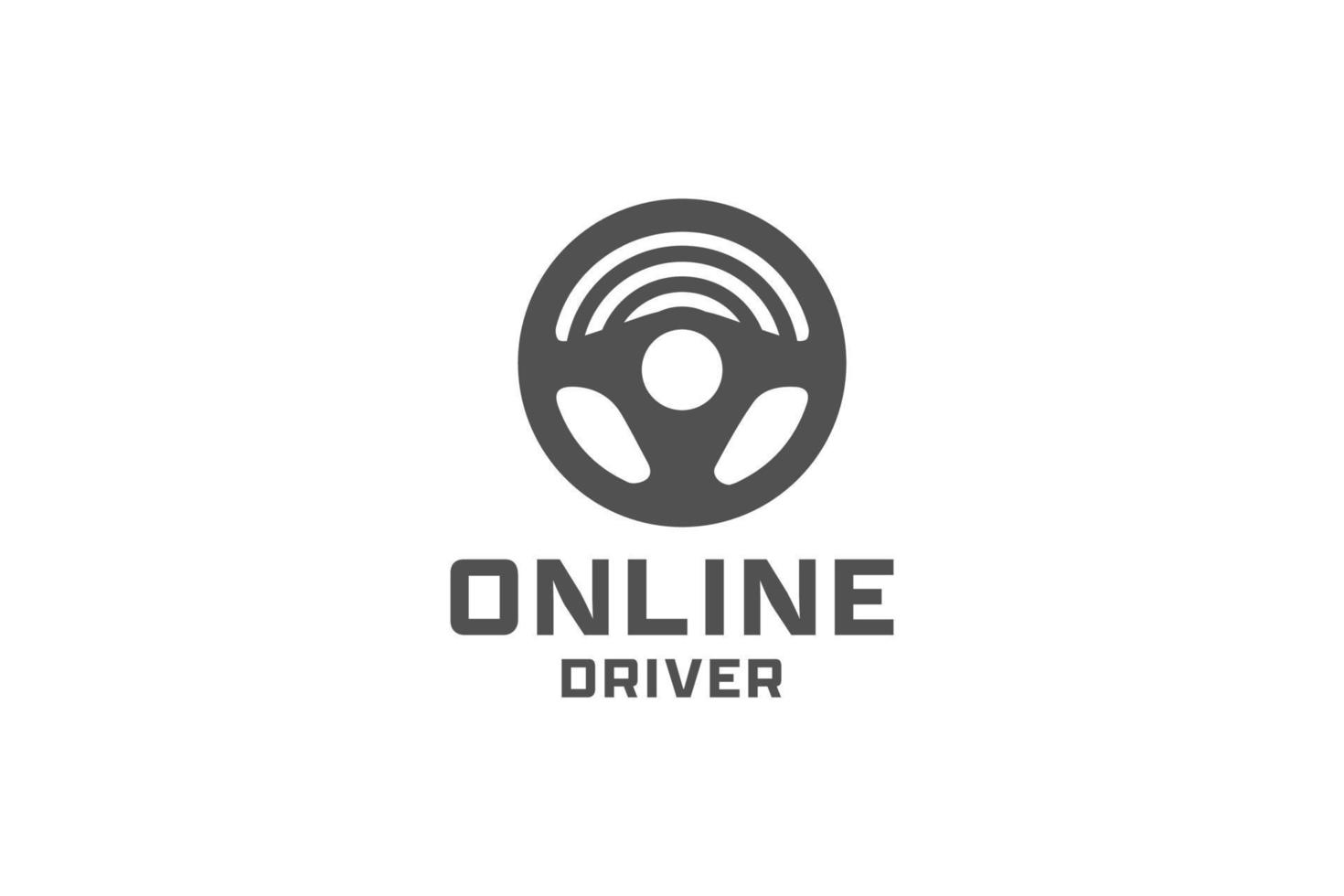 modelo de design de logotipo de motorista online vetor