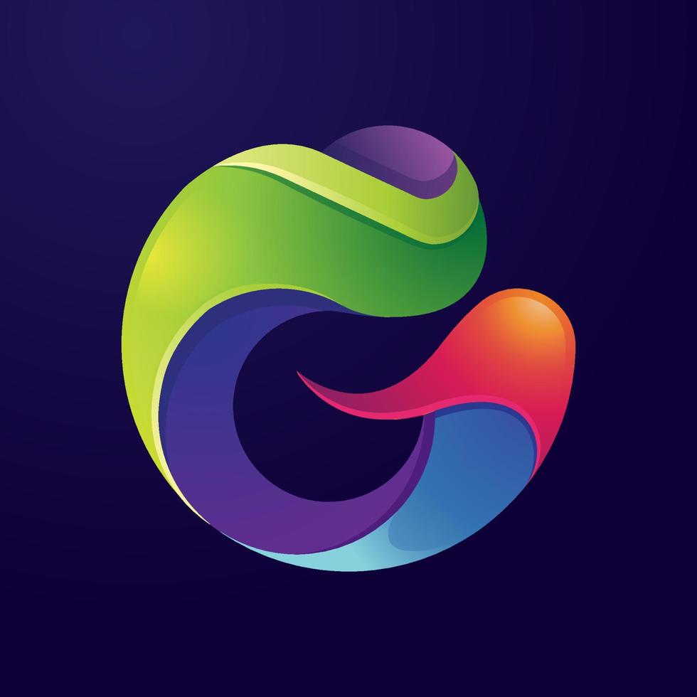 letra g logotipo colorido abstrato vetor