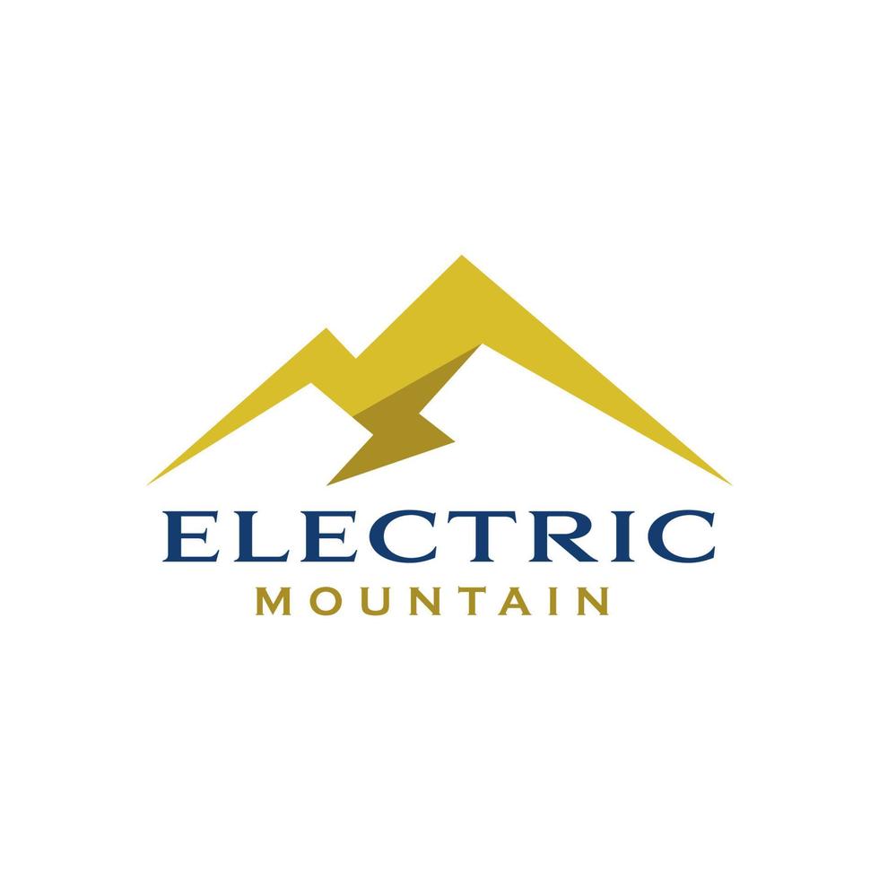 modelo de design de logotipo de montanha elétrica com fundo branco vetor