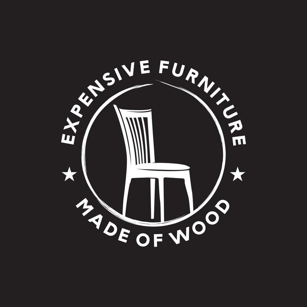 inspiração de modelo de design de logotipo de móveis de madeira caros vetor