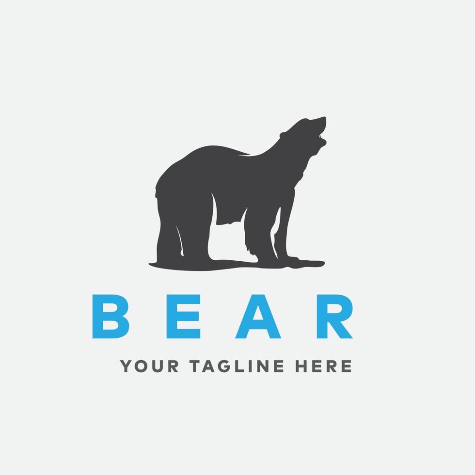 modelo de design de logotipo de urso vetor