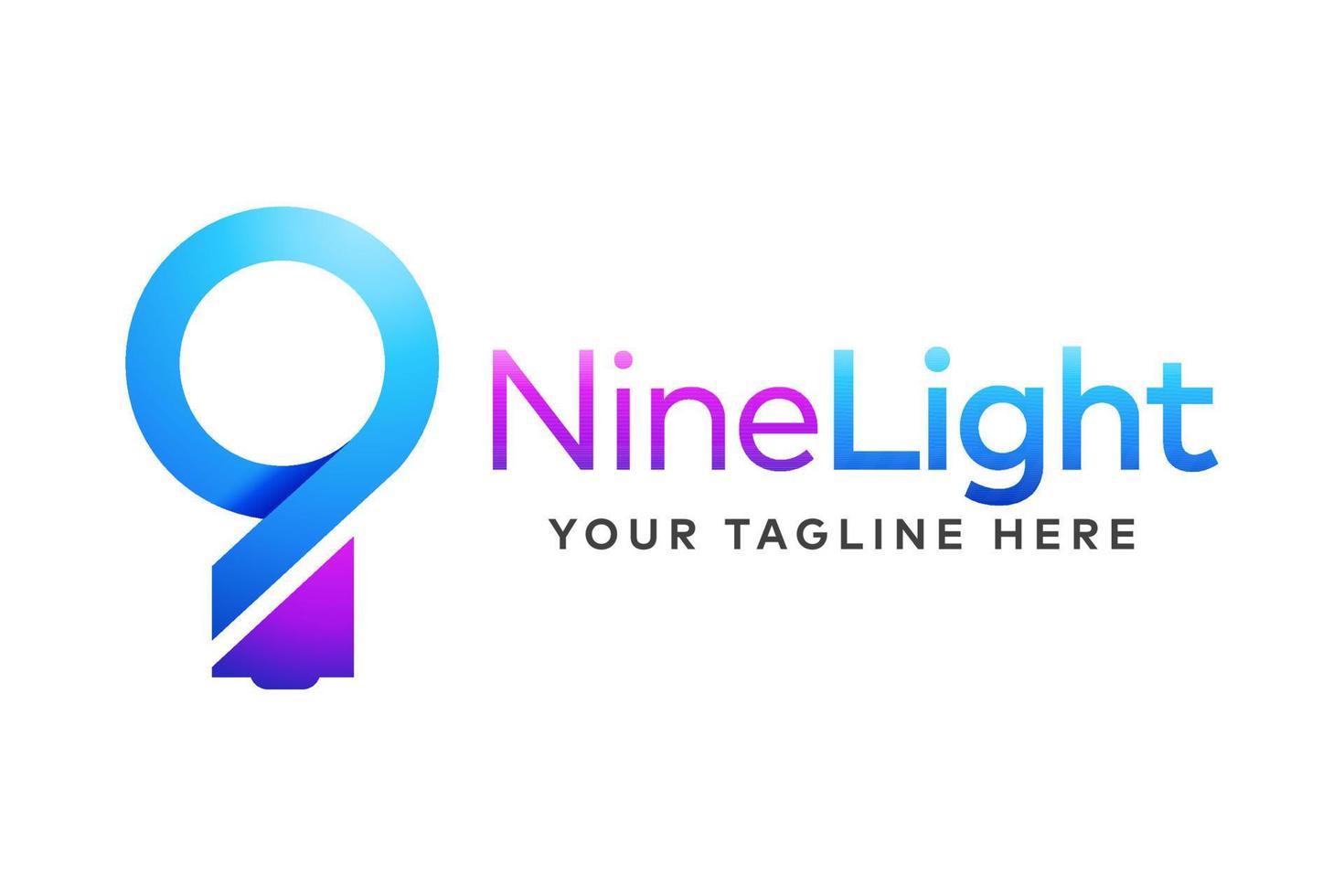 modelo de logotipo gradiente de nove luzes vetor