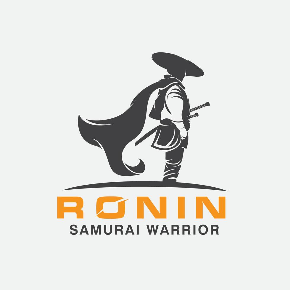 modelo de design de logotipo de guerreiro samurai vetor