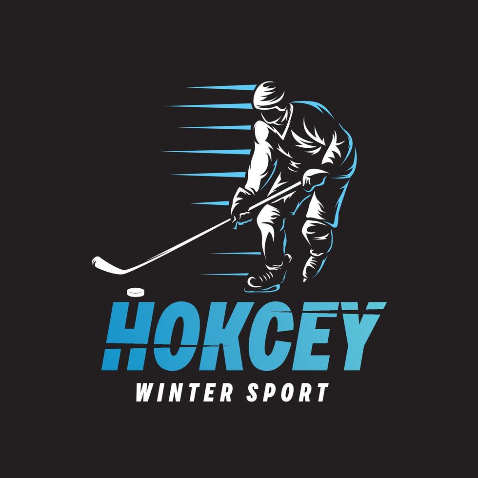 logotipo do esporte de hóquei. modelo de design de logotipo de esporte de inverno vetor