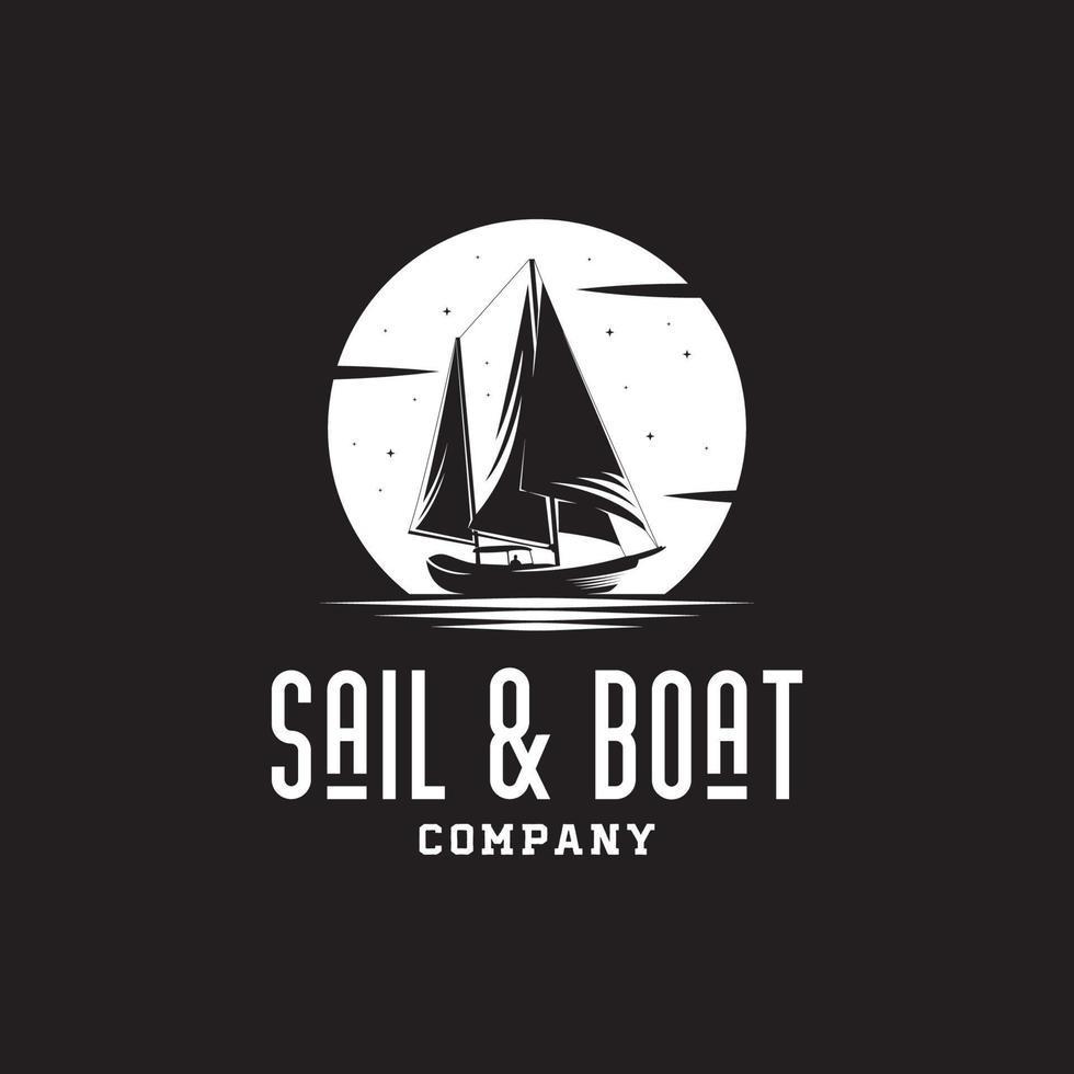 inspiração de modelo de design de logotipo de vela e barco vetor