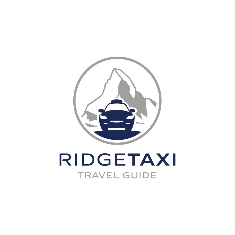 inspiração de modelo de design de logotipo de guia de viagem de táxi de cume vetor