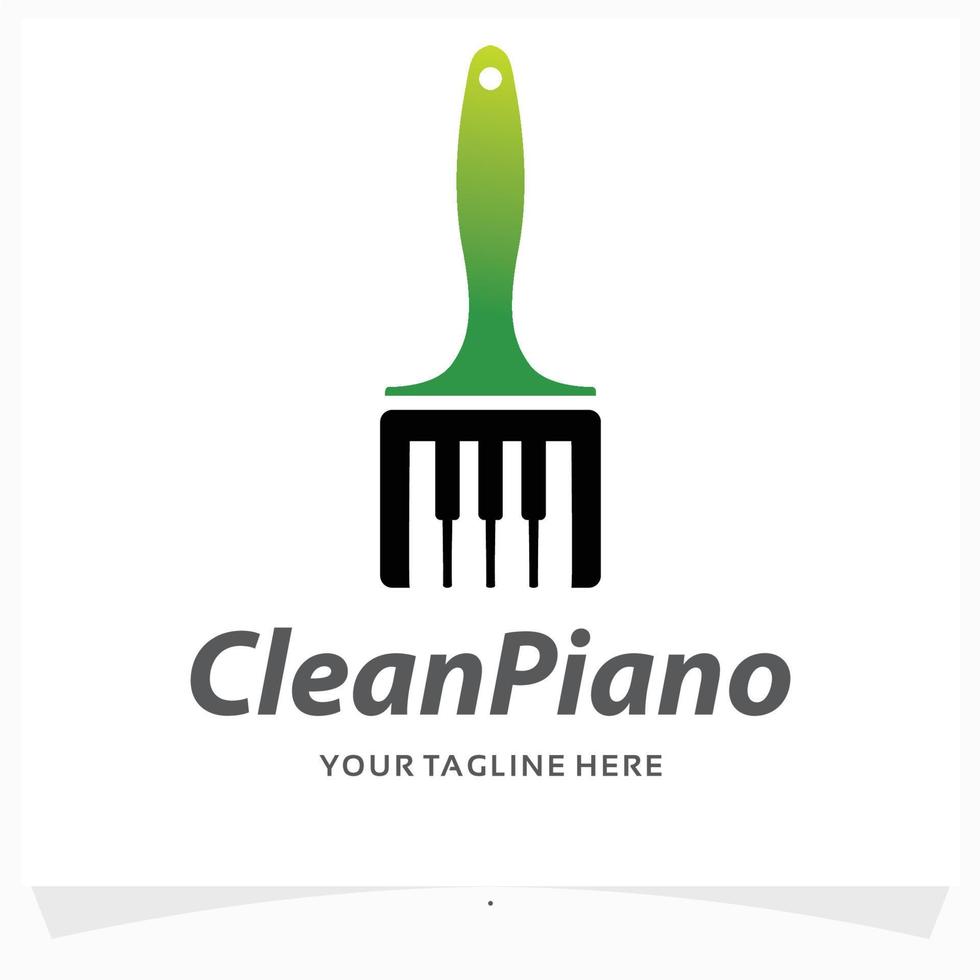 modelo de design de logotipo de piano limpo vetor