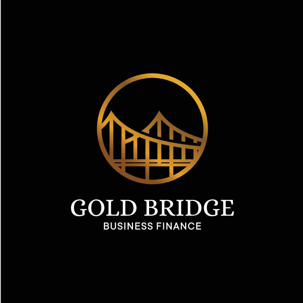 inspiração de modelo de design de logotipo de ponte de ouro - vetor