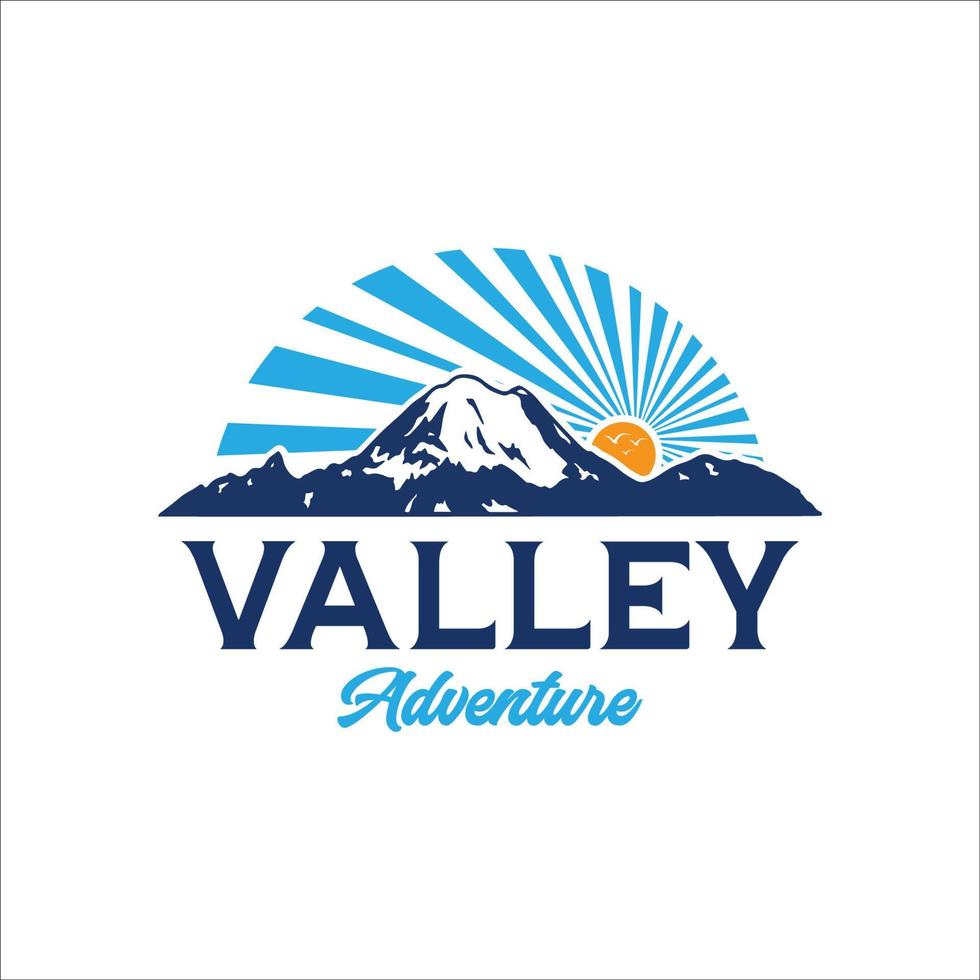 inspiração de modelo de design de logotipo de aventura de vale azul vetor