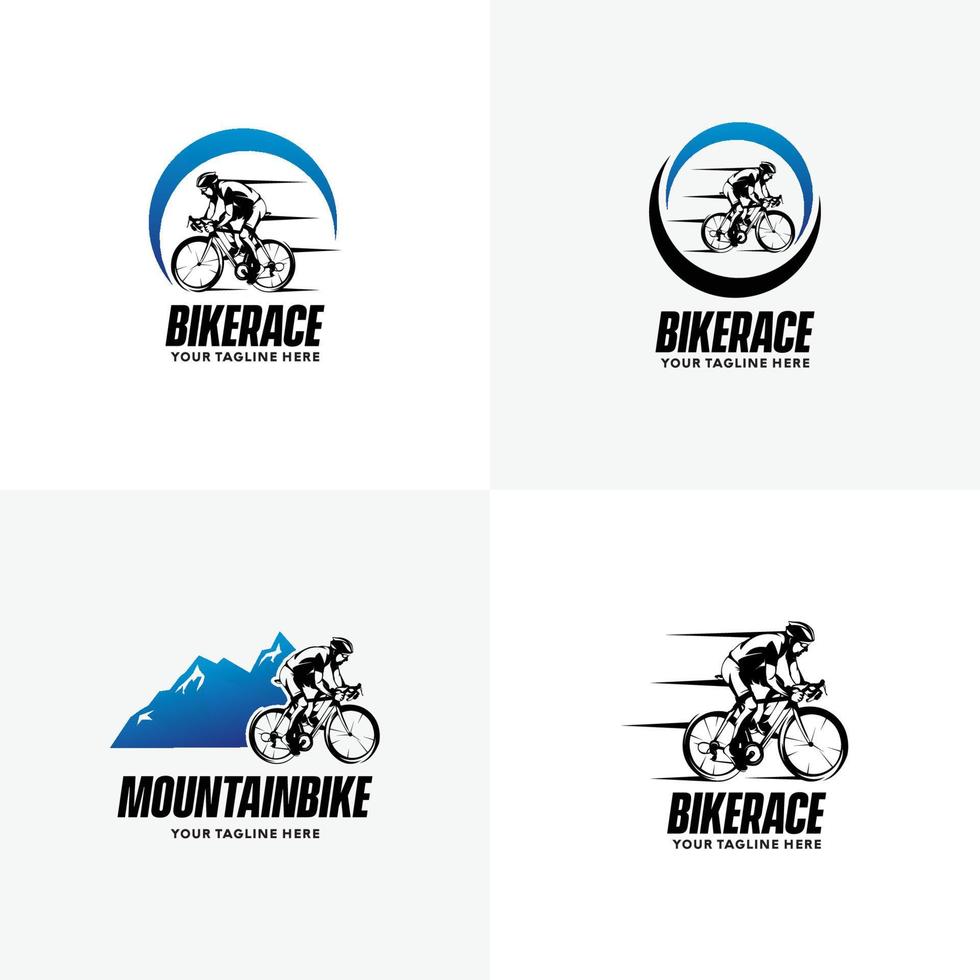 conjunto de modelos de design de logotipo de ciclismo vetor