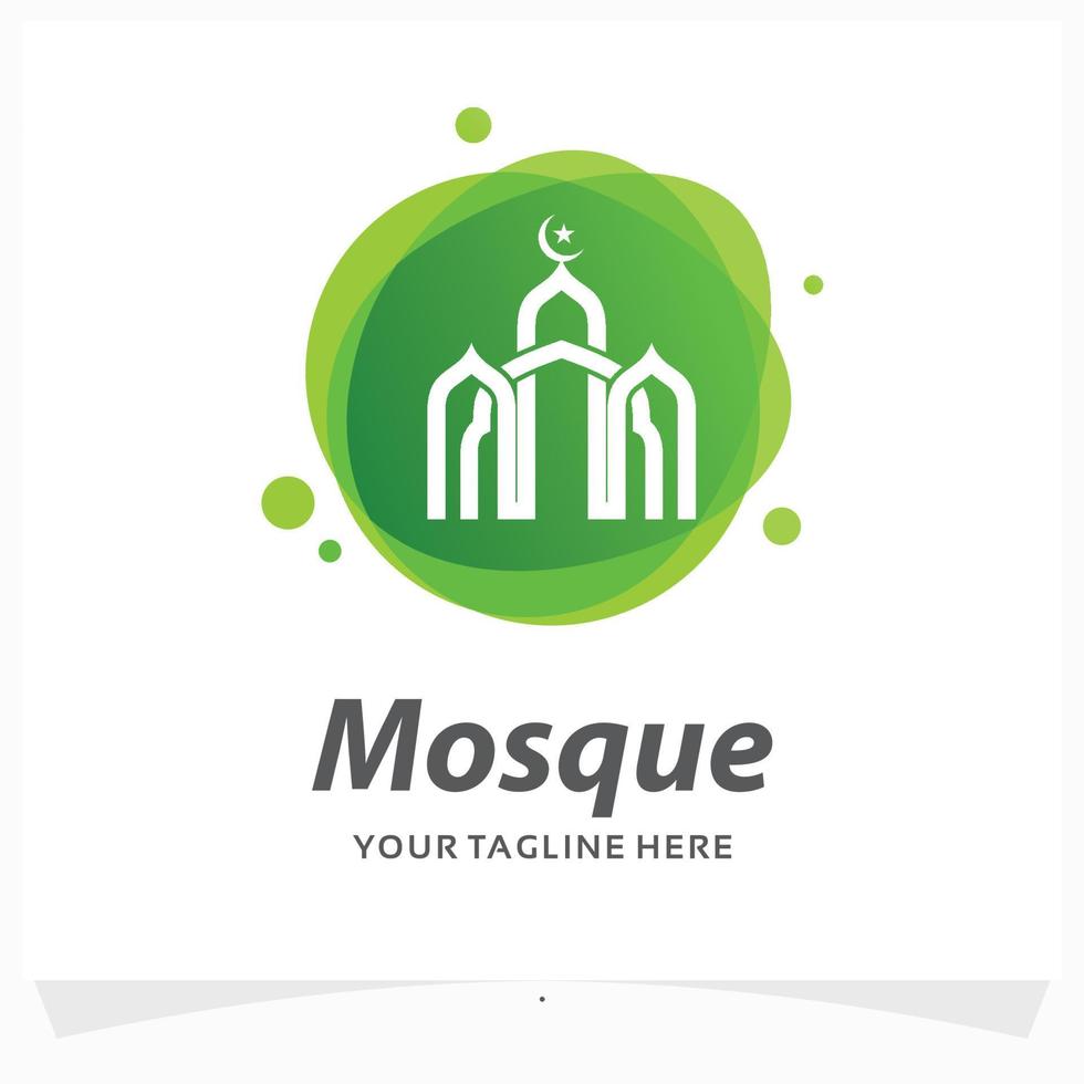 modelo de design de logotipo de mesquita vetor