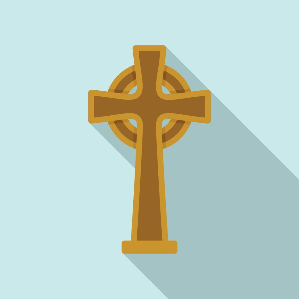 vetor plano de ícone de cruz irlandesa. símbolo celta