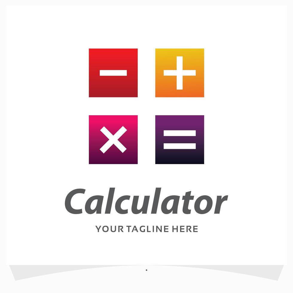 modelo de design de logotipo de calculadora vetor