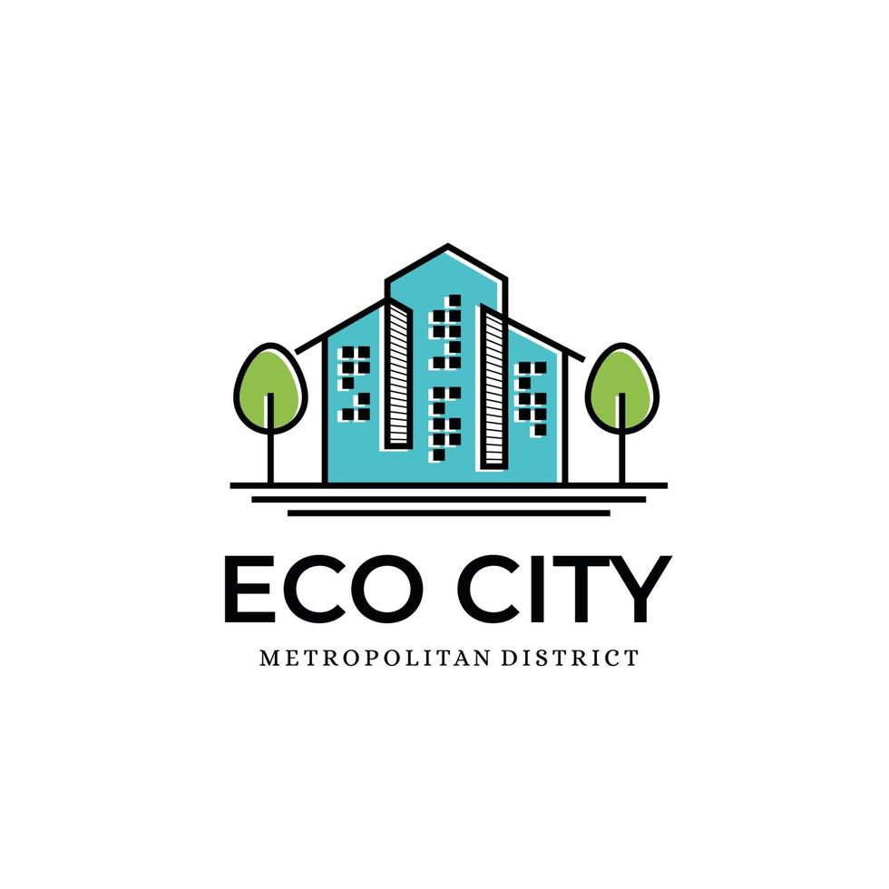 inspiração de modelo de design de logotipo de cidade ecológica - vector