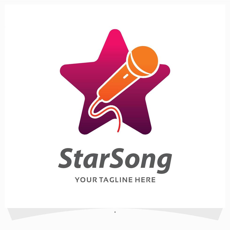 modelo de design de logotipo de música estrela vetor