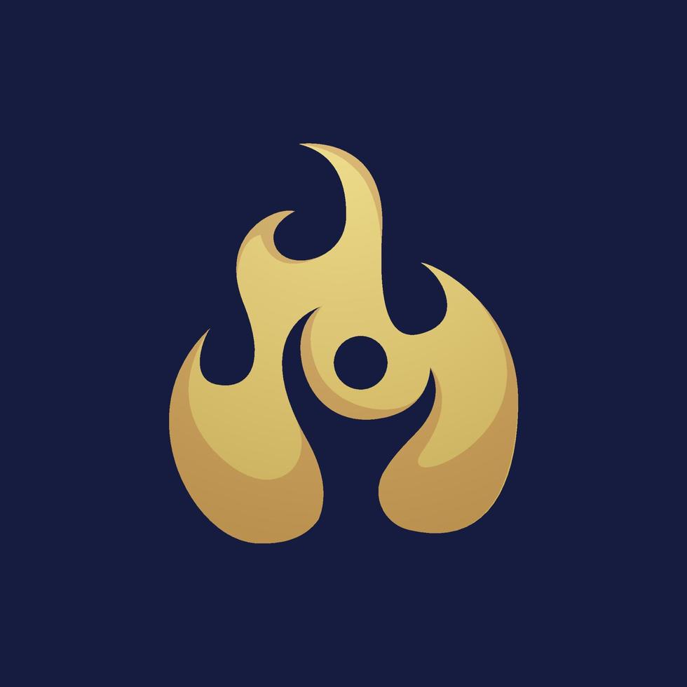 modelo de design de logotipo de fogo de pessoas de luxo vetor