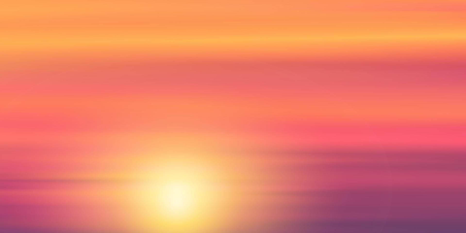 céu do pôr do sol com nuvem em laranja, amarelo, rosa, cor roxa, paisagem crepuscular dramática com o nascer do sol na manhã, horizonte vetorial bela nanture céu idílico crepúsculo no outono, noite de inverno vetor