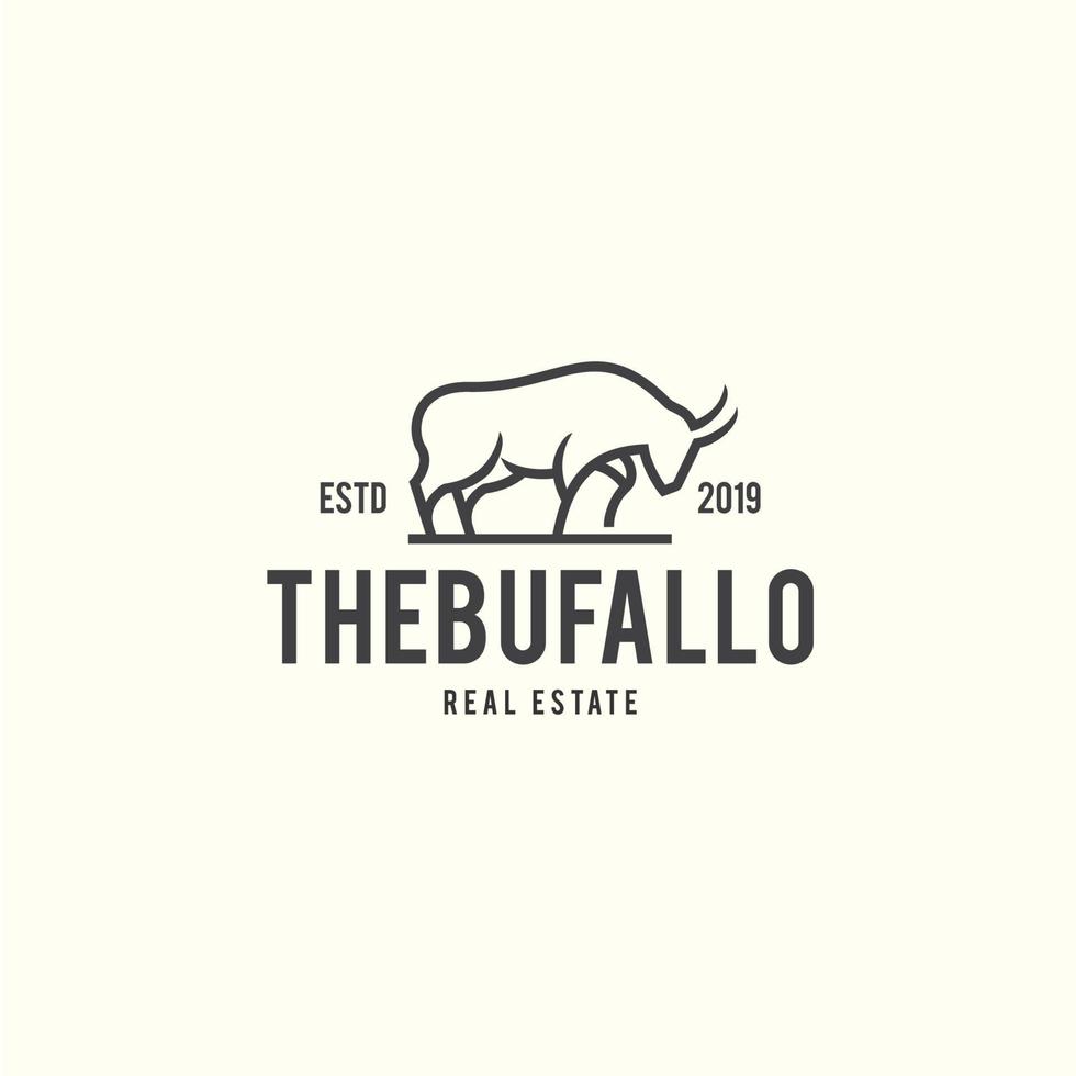 inspiração de modelo de design de logotipo de búfalo - vetor