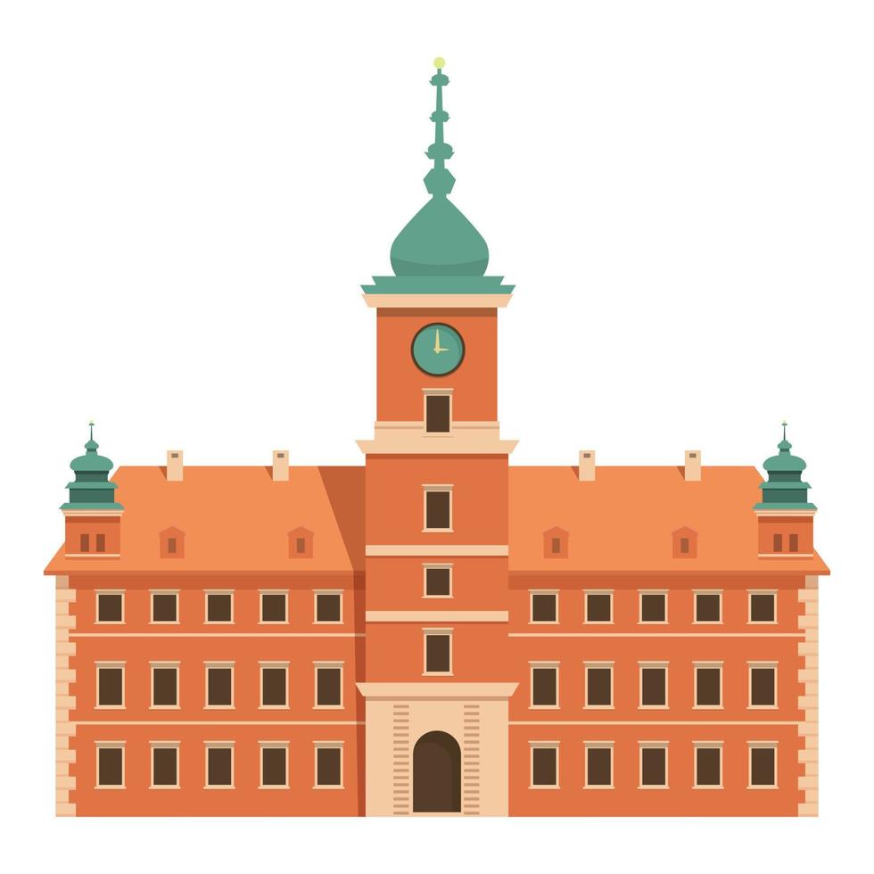 vetor de desenhos animados de ícone de edifício polonês antigo. polônia turismo
