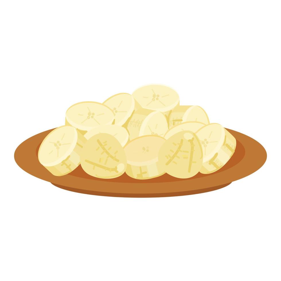 vetor de desenho de ícone de banana cortada. comida de fruta