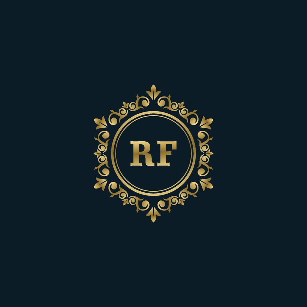 logo da letra rf com modelo de ouro de luxo. modelo de vetor de logotipo de elegância.