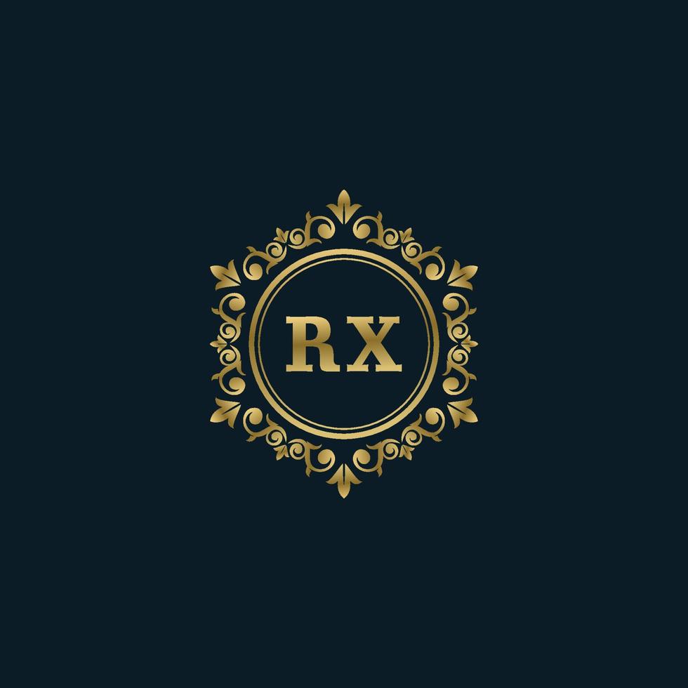 logotipo da letra rx com modelo de ouro de luxo. modelo de vetor de logotipo de elegância.