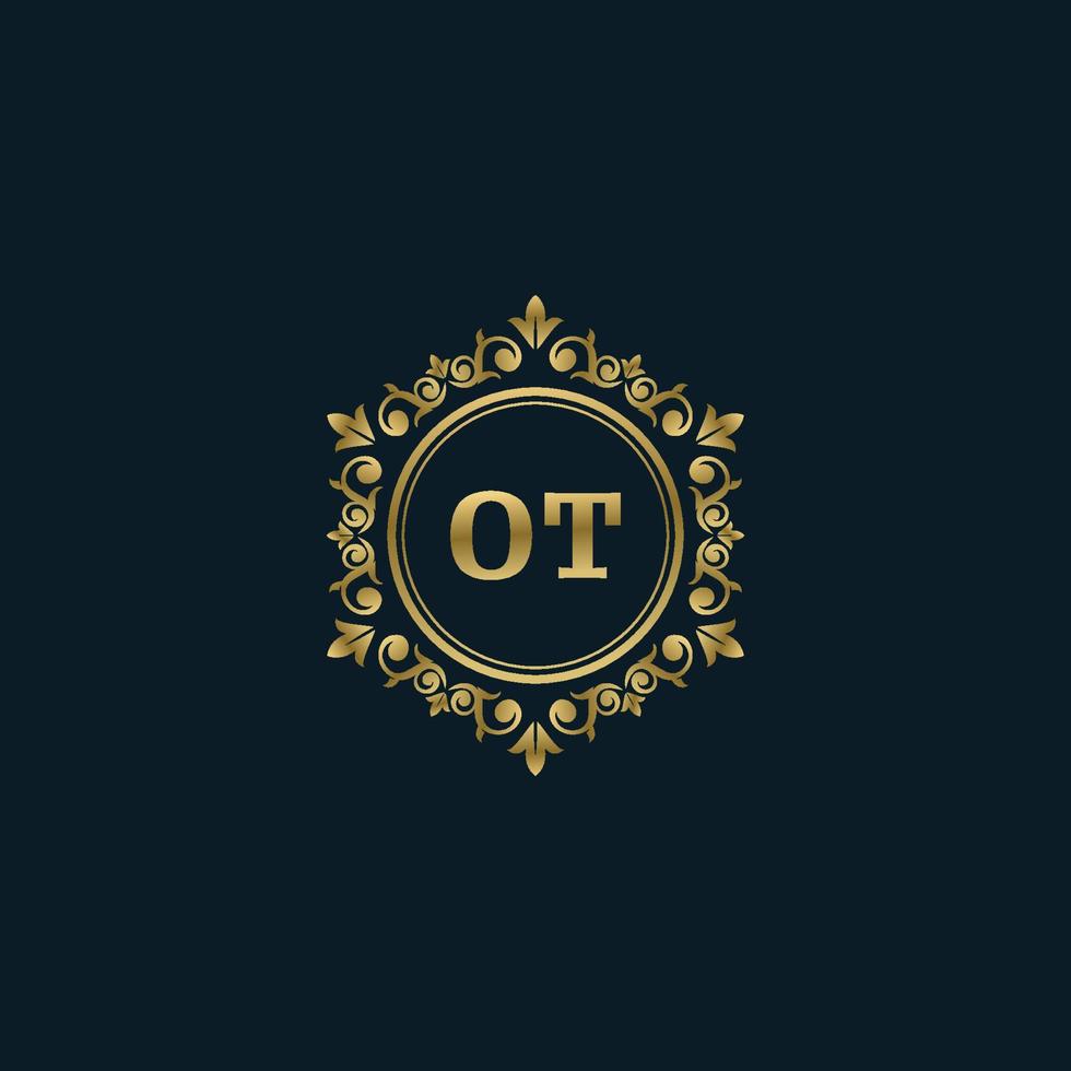 letra ot logotipo com modelo de ouro de luxo. modelo de vetor de logotipo de elegância.