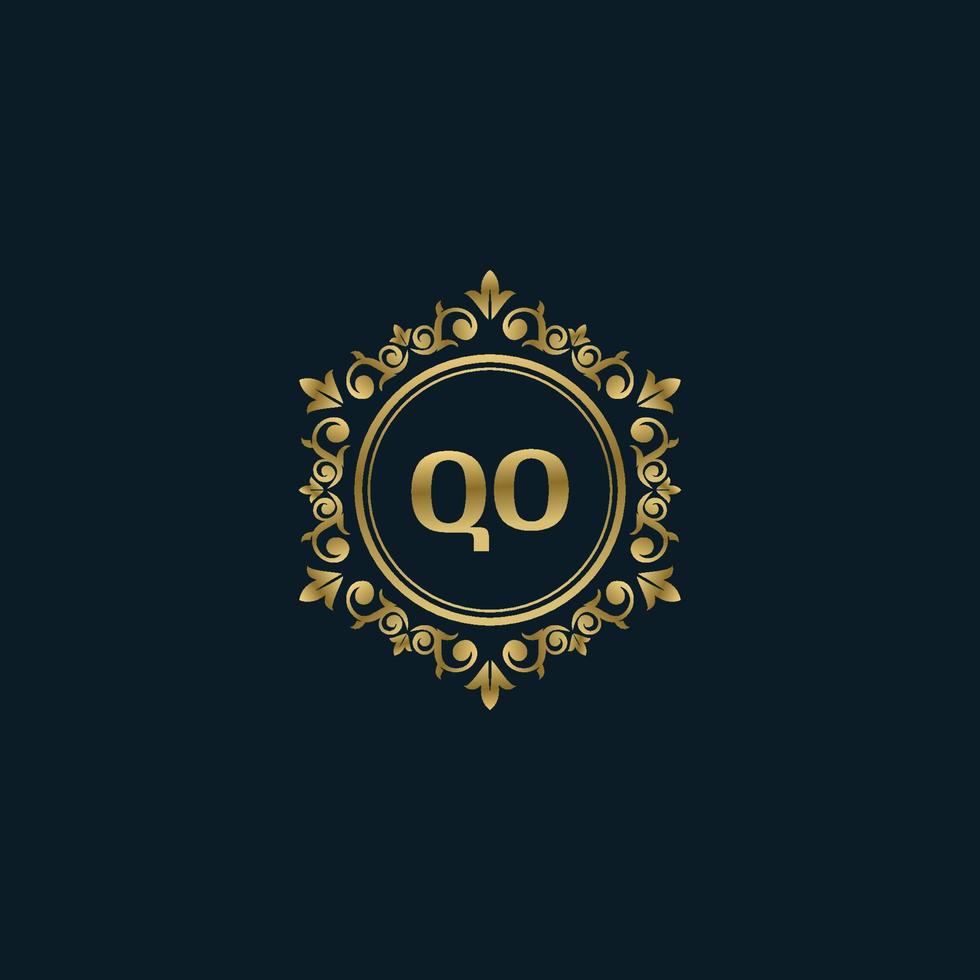 logotipo da letra qo com modelo de ouro de luxo. modelo de vetor de logotipo de elegância.