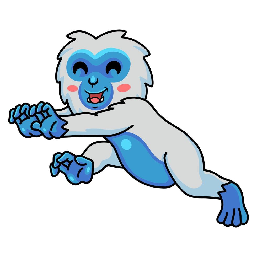 desenho animado de yeti bonitinho andando vetor