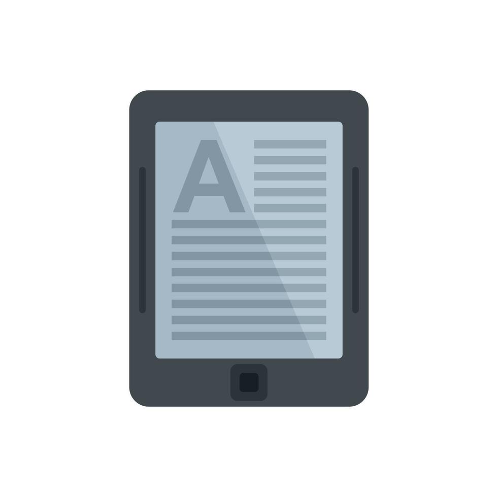 ícone do leitor de tablet da biblioteca vetor isolado plano