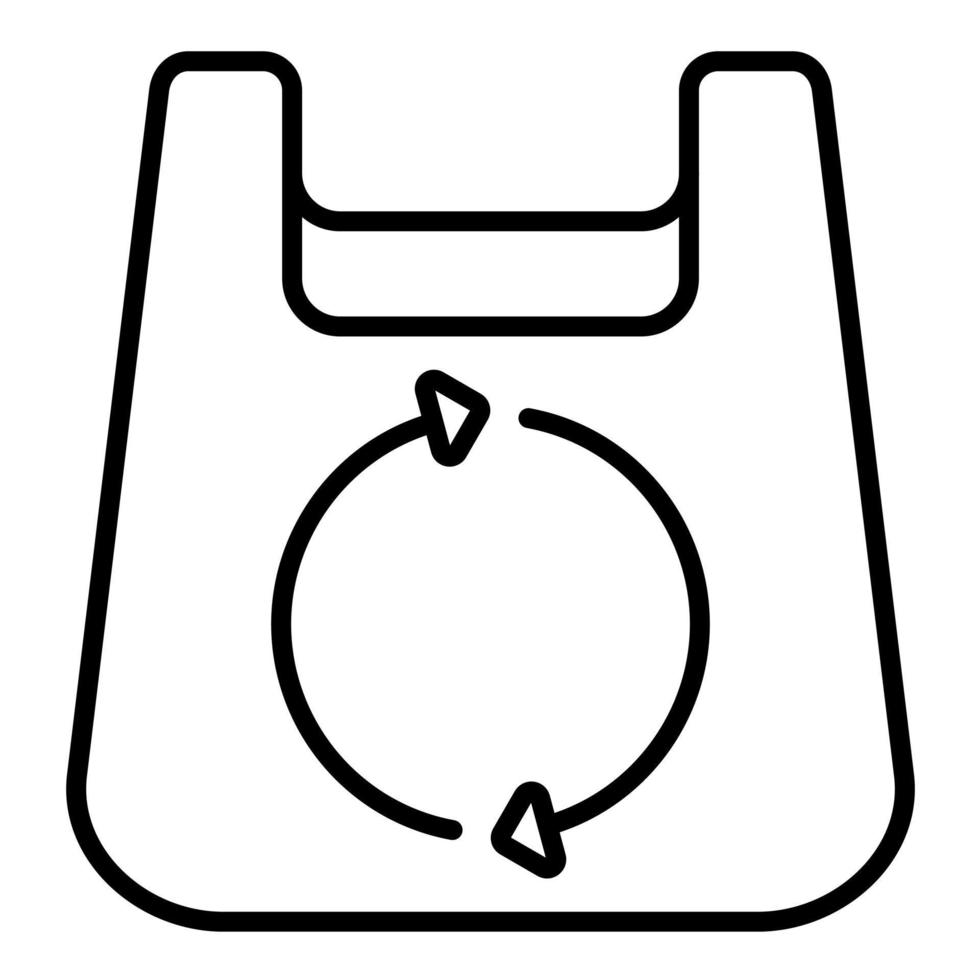 ícone de linha de saco de supermercado reutilizável vetor