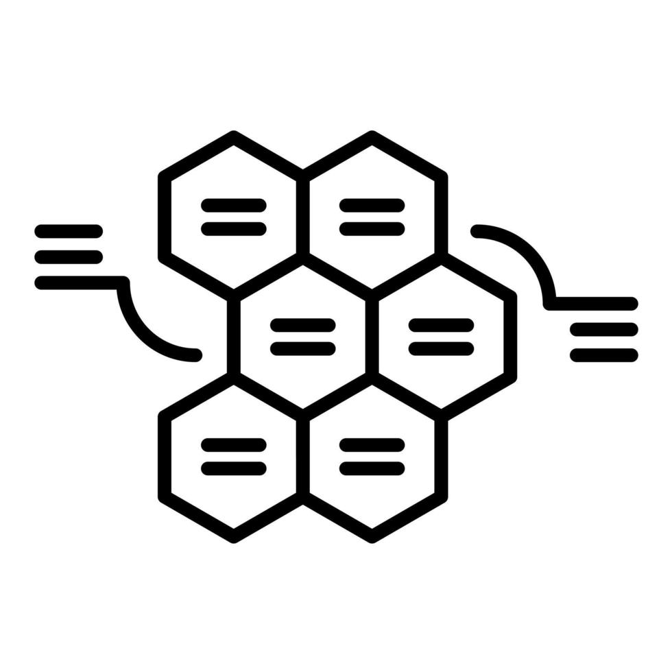ícone de linha de hexágonos alternados vetor